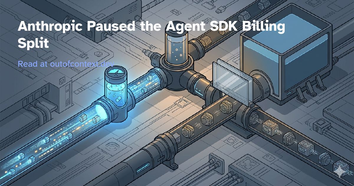 Anthropic Paused the Agent SDK Billing Split