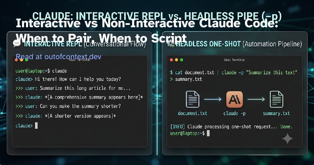 Interactive vs Non-Interactive Claude Code: When to Pair, When to Script